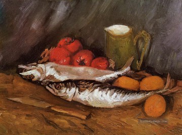 Stillleben mit Makrelen Zitronen und Tomaten Vincent van Gogh Ölgemälde
